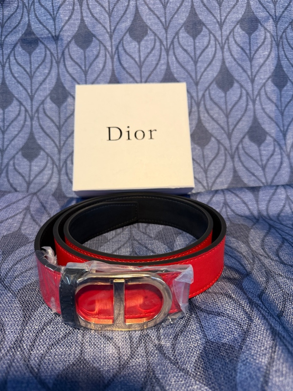 Belt with Silver 'CD' Buckle